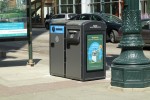 BigBelly Solar Trash Compactor & Recycling Bin at State/Randolph (NW Corner)