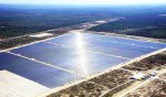 An arial view shows the Lieberose solar farm in Turnow-Preilack