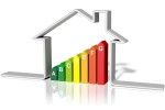 house  energetic - 3d rendering - isolated on white
