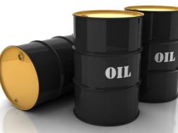 Black-oil-barrels-with-mark-on-white-background-450×254