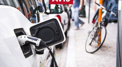 Electric car being charged