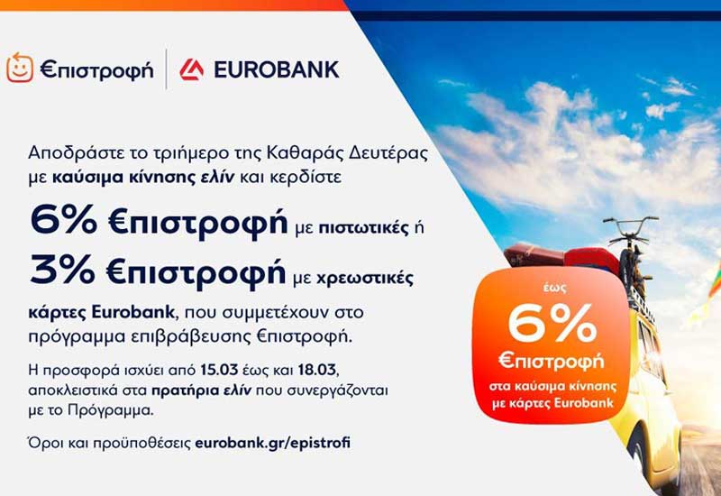 Αποδράστε και κερδίστε με καύσιμα ελίν έως 6% €πιστροφή το τριήμερο της Καθαράς Δευτέρας