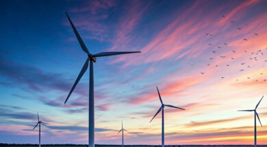 Bokeh,Photo,Of,Wind,Turbines,Birds